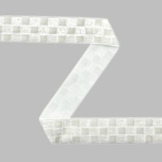 Checked Velvet Ribbon - off-white, 
