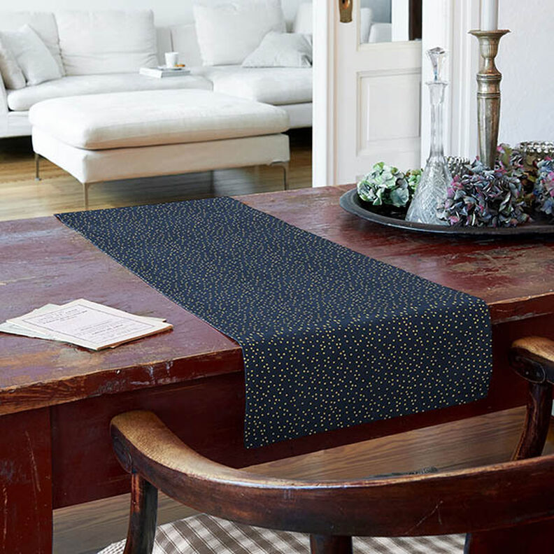 Cotton Poplin Fine Dots – midnight blue/gold, image number 6