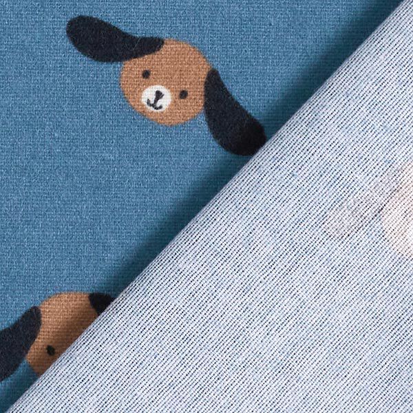 Cotton Flannel Dog Heads – denim blue,  image number 4