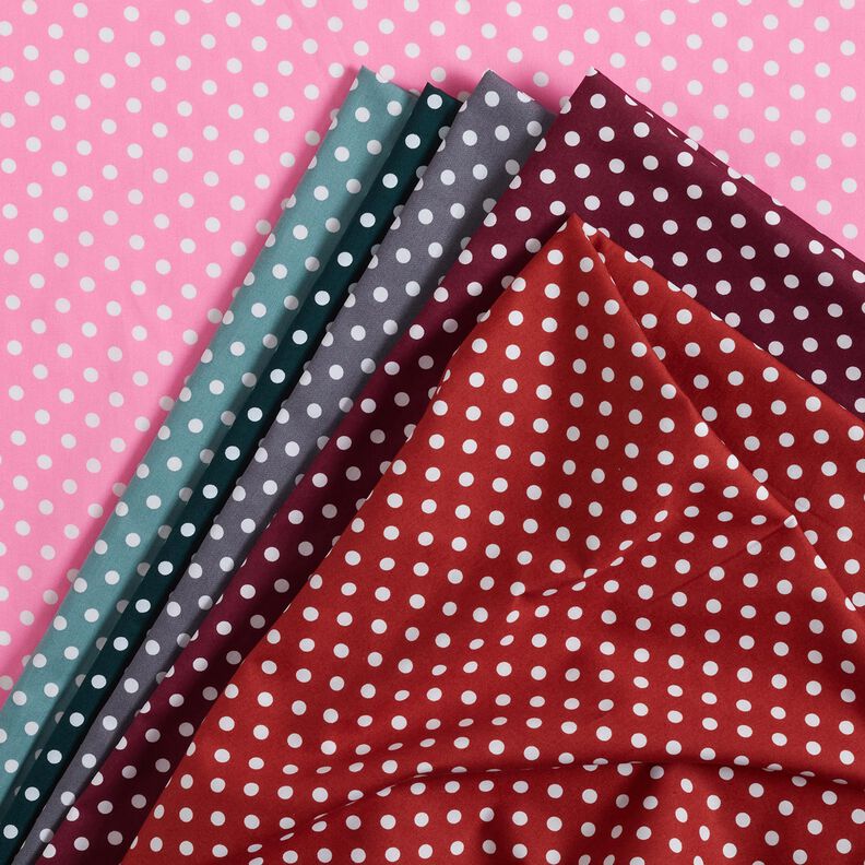 Cotton Poplin Polka dots – burgundy/white,  image number 5