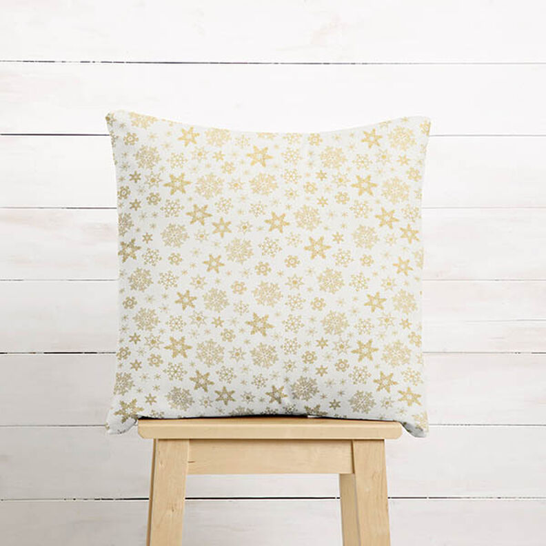 Cotton Poplin Snow Crystals – offwhite/gold, image number 8