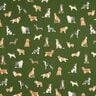 Decor Fabric Half Panama cute dogs – pine/brown,  thumbnail number 1