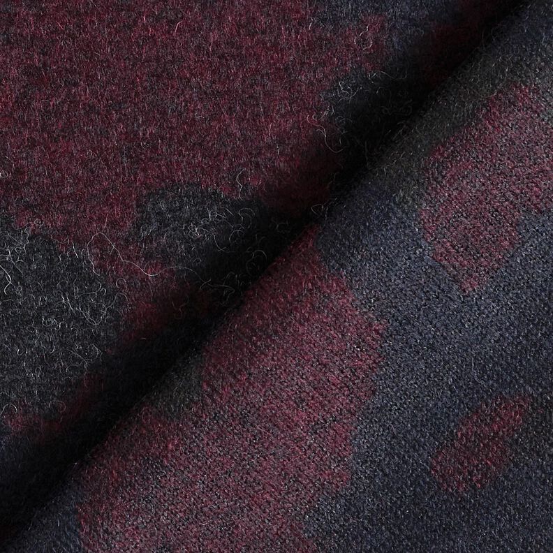Coat Fabric Wool Blend camouflage – black/merlot,  image number 4