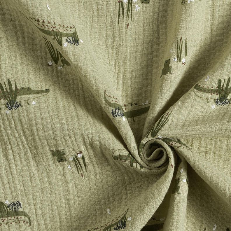 Double Gauze/Muslin crocodiles and frogs – reed,  image number 3