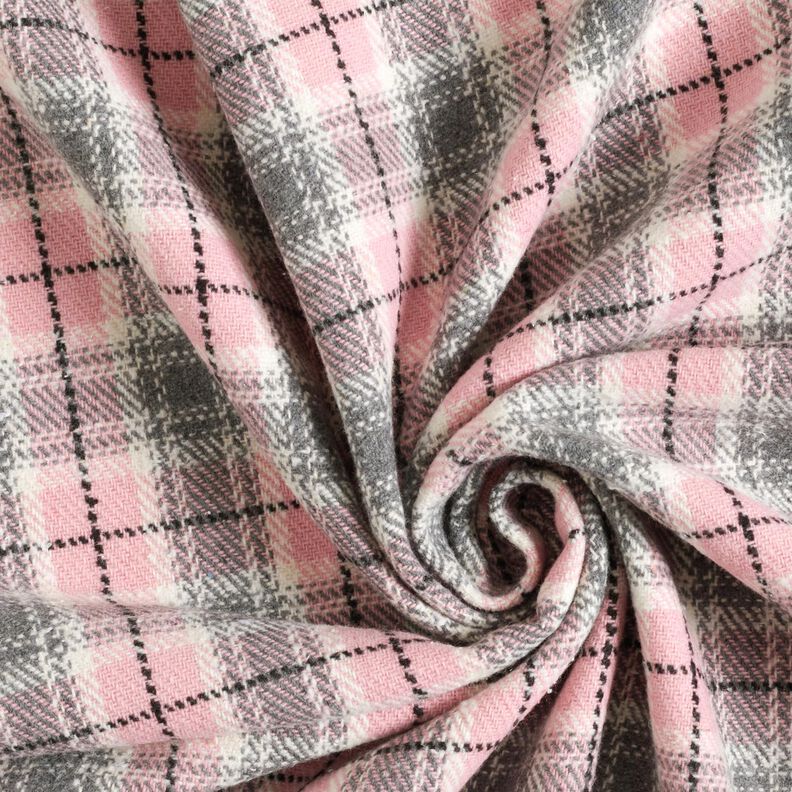 Checked Coating Fabric – pink/light grey,  image number 3