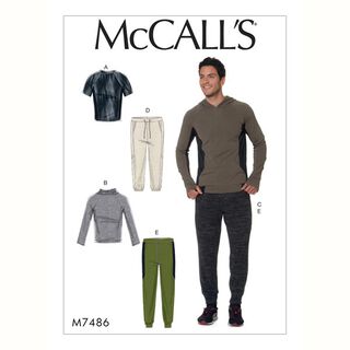 Men's Sweatshirt/Tops/Pants, McCalls 7486 | S - L, 