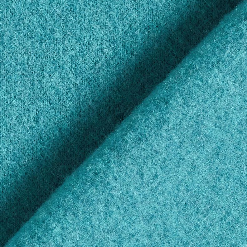Wool fleece pure new wool Plain – turquoise, image number 3
