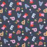 Cotton Jersey Licensed Fabric Peppa Pig Letters and Flowers | ABC Ltd. – grey,  thumbnail number 1
