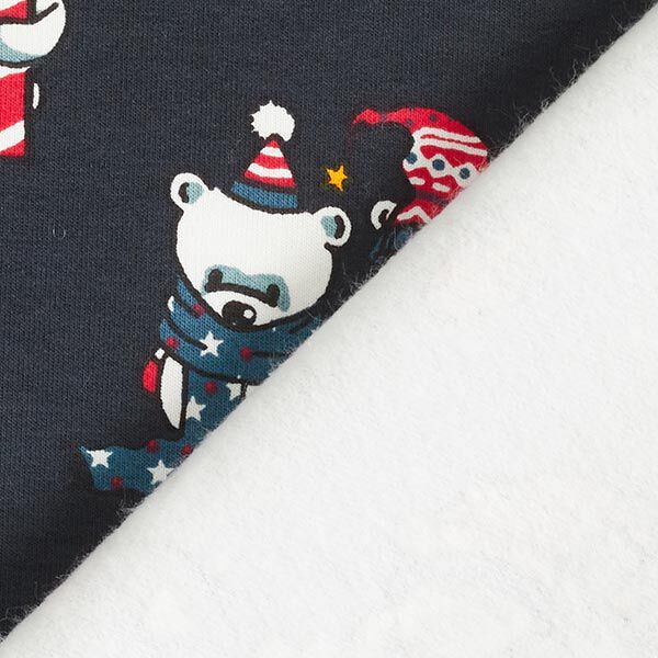Brushed Sweatshirt Fabric polar bears celebrating Christmas – navy blue,  image number 4