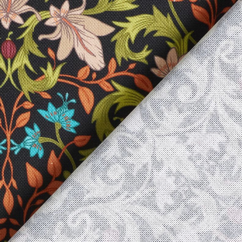 Decor Fabric Half Panama leaf ornaments – black/pine,  image number 4