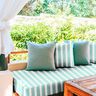 Outdoor Fabric Acrisol Listado – offwhite/turquoise,  thumbnail number 4