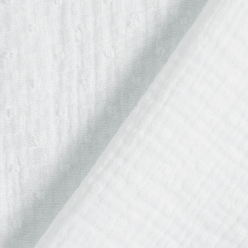 Double Gauze/Muslin dobby – white,  image number 4