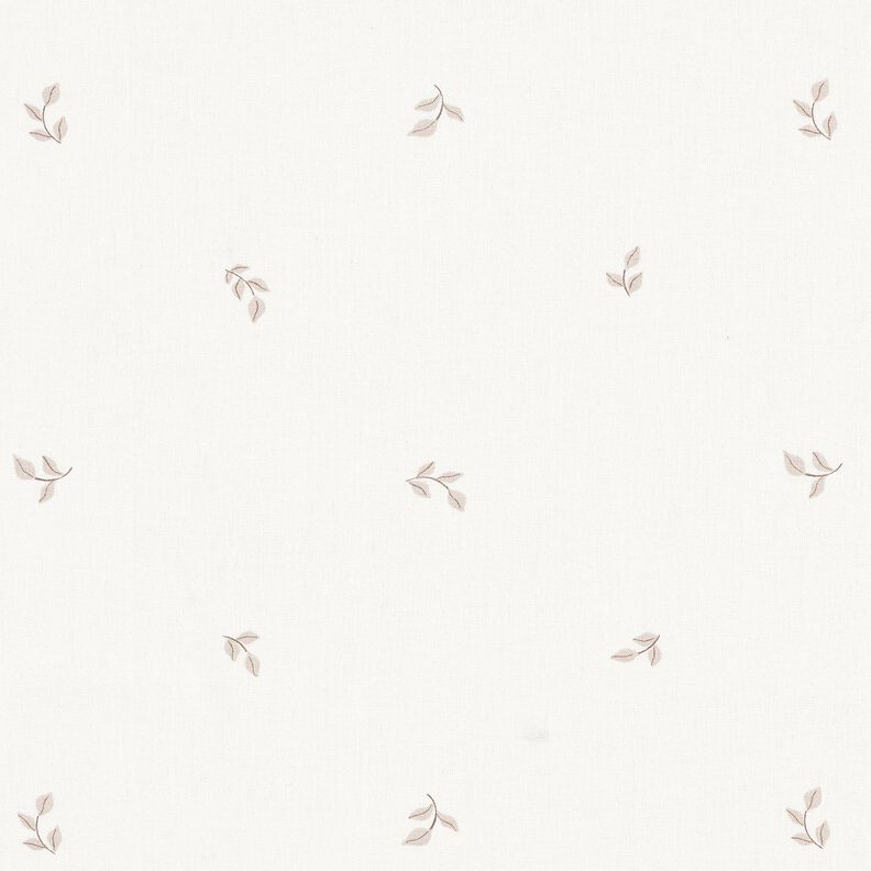 Cotton Poplin small leafy branches – white/misty grey, image number 1