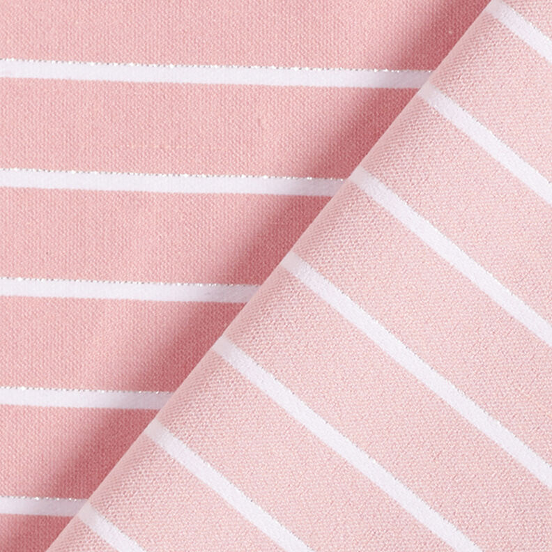Viscose stretch with glitter stripes – pink/white,  image number 4