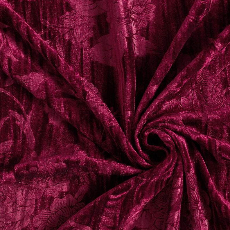Crushed velvet chrysanthemum – burgundy,  image number 3