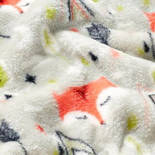 Wellness Fleece Doubleface Fox – light grey/carmine, 