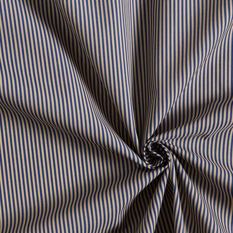 Shirt fabric vertical stripes – navy blue/beige,  image number 3