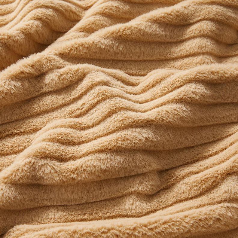 Faux fur wide horizontal stripes – beige, image number 2