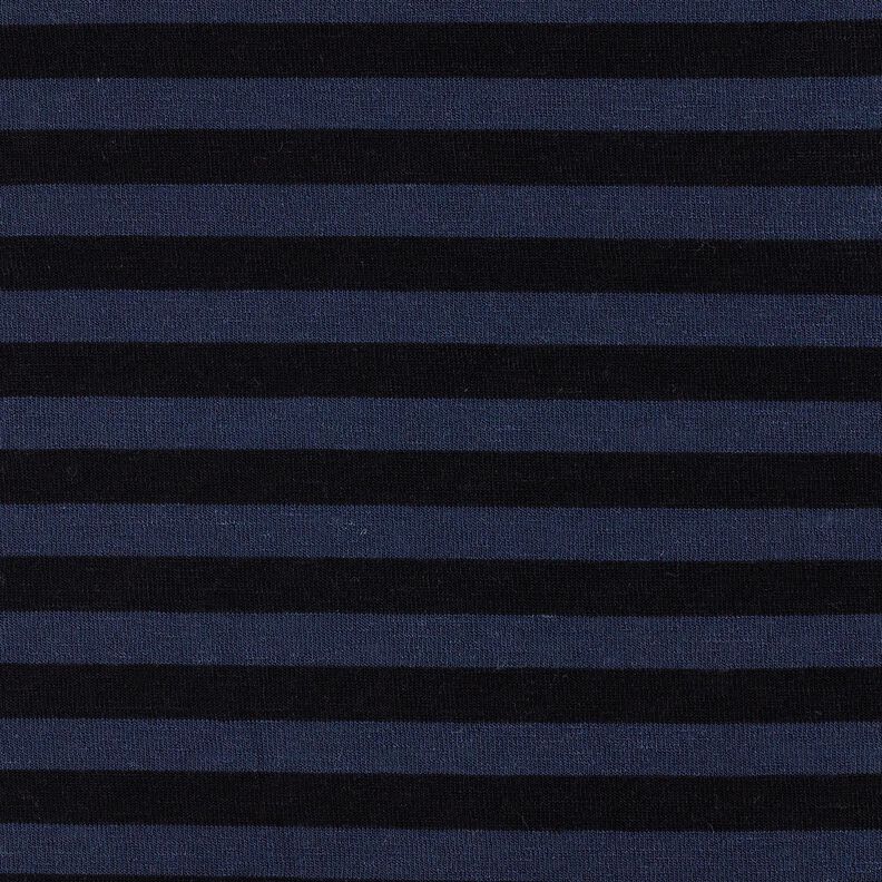 Jersey viscose silk blend stripes – navy blue/black,  image number 1