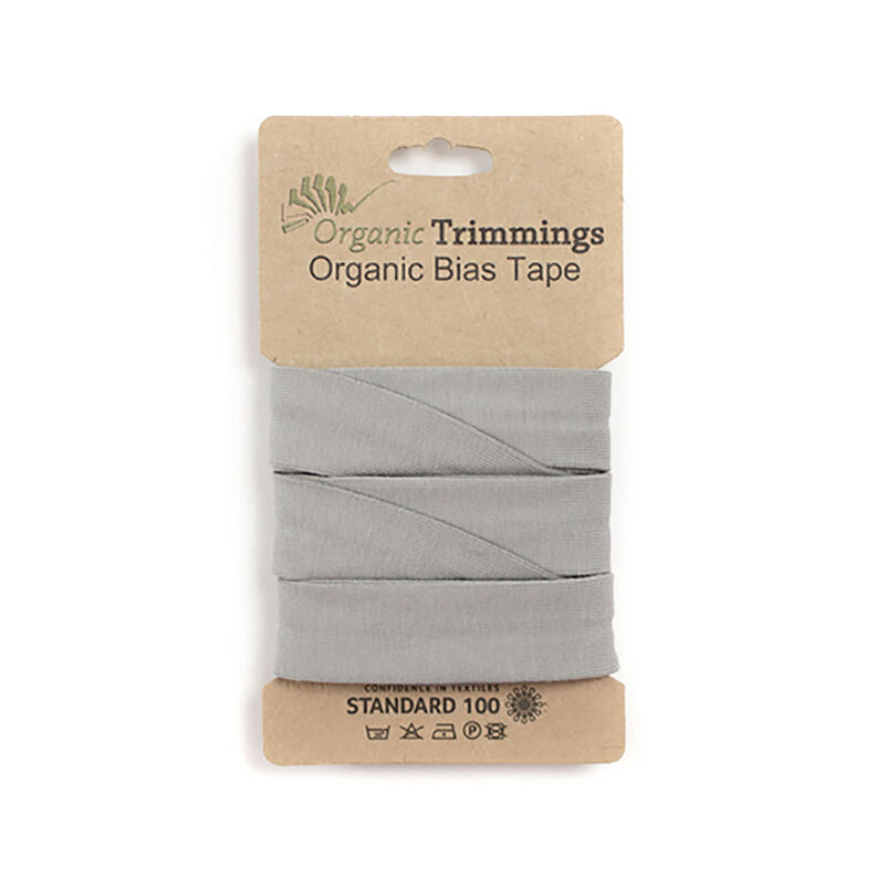 Bias binding Organic Cotton Jersey [3 m | 20 mm]  – light grey,  image number 1