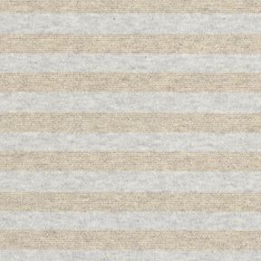 Cotton jersey melange glitter stripes &ndash; light grey/metallic gold, 