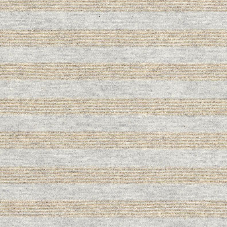 Cotton jersey melange glitter stripes – light grey/metallic gold,  image number 1