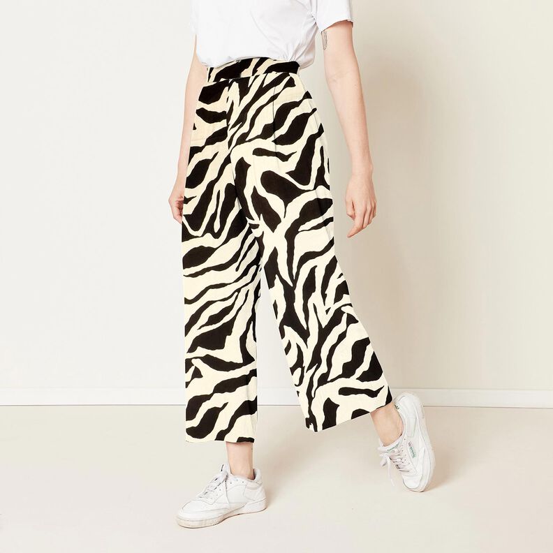 Viscose crepe zebra print – black/ivory,  image number 6