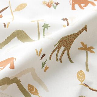 Cotton Poplin in the jungle – white, 