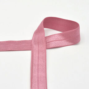Elastic edging tape (folding elastic) glossy [20 mm] – dark dusky pink, 