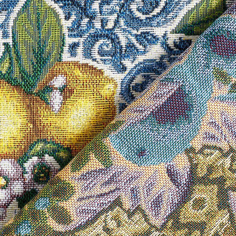 Decor Fabric Tapestry Fabric Lemon blossom – blue/green,  image number 4