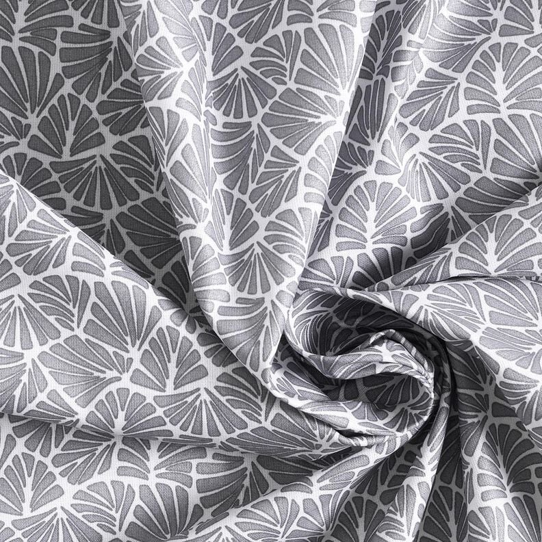 Coated Cotton abstract mini leaves – grey/white, image number 4