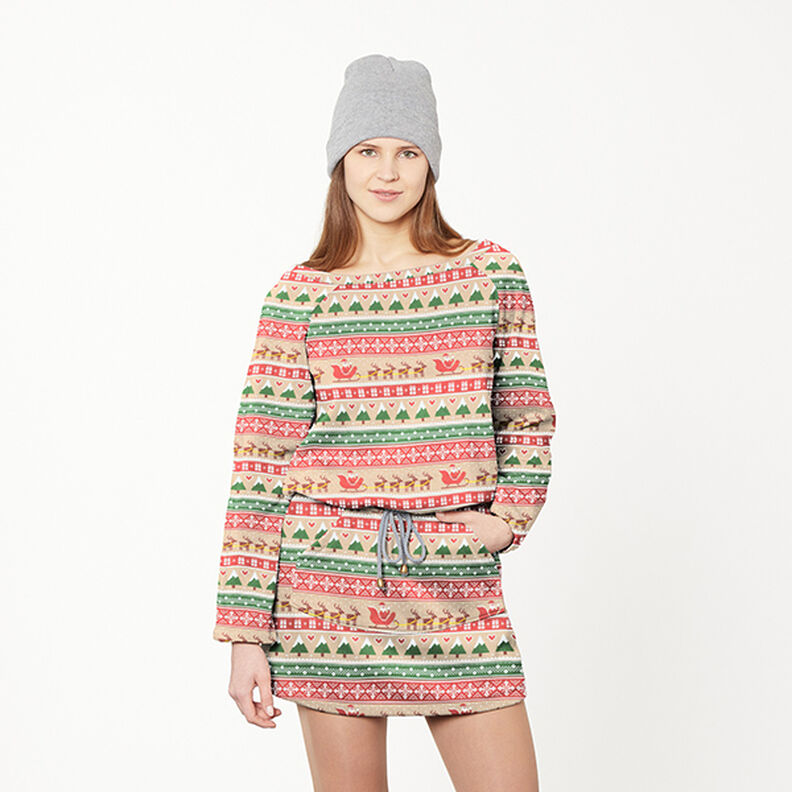 Santa Claus Is Coming Soft Sweatshirt Fabric – anemone,  image number 6
