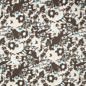Flowers cotton voile – black brown/natural, 