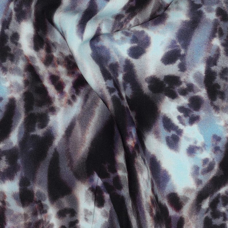 LENZING™ ECOVERO™ viscose fabric animal digital print – blue-black/ice blue,  image number 2