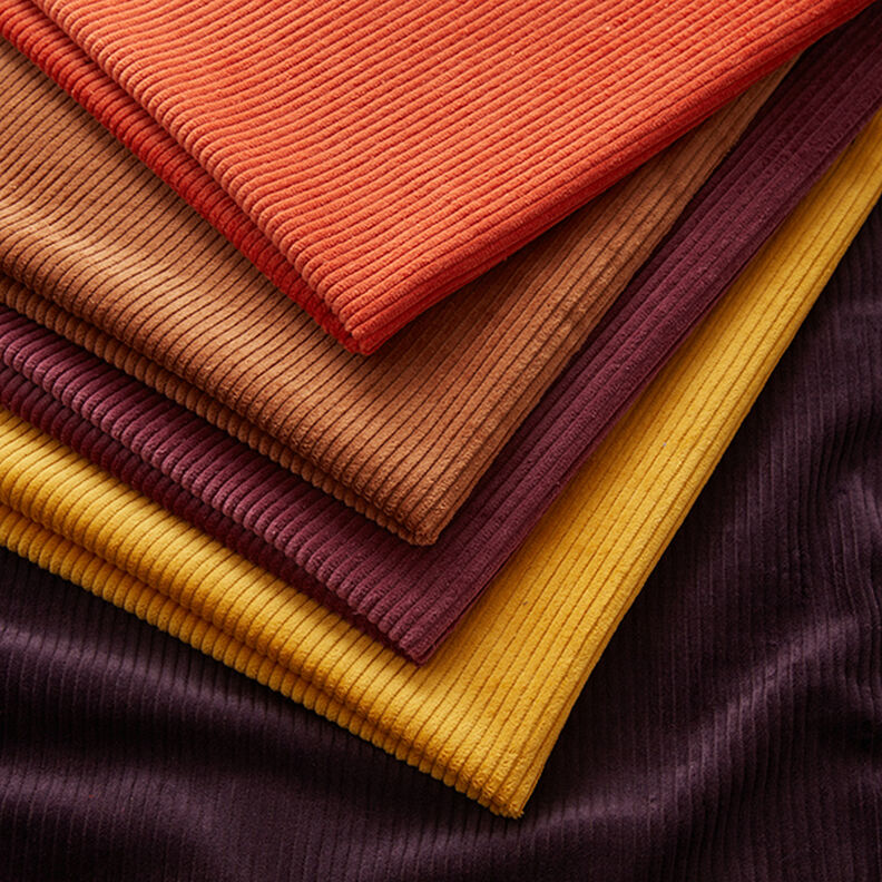 Chunky Corduroy pre-washed Plain – aubergine,  image number 8