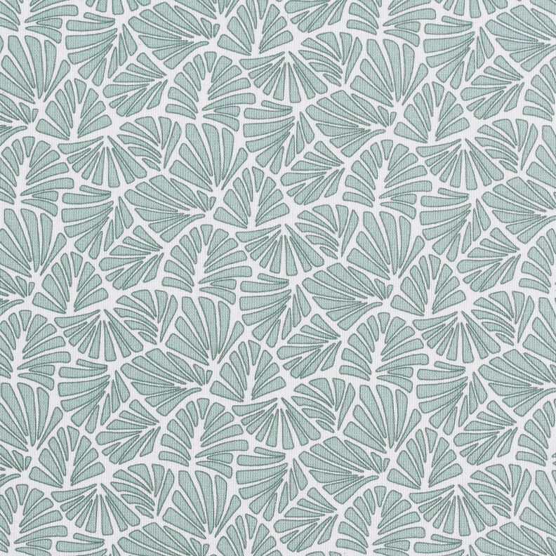 Coated Cotton abstract mini leaves – pale mint/white,  image number 1