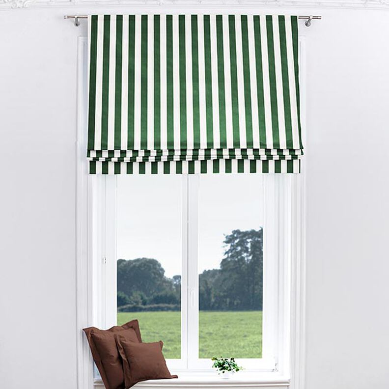 Decor Fabric Canvas Stripes – green/white,  image number 8
