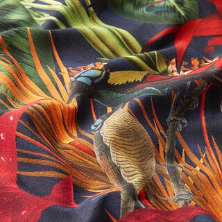Decor Fabric Half Panama Digital Print Exotic – dark green, 