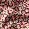 Cotton Cretonne flower tiles – burgundy/light taupe,  thumbnail number 2