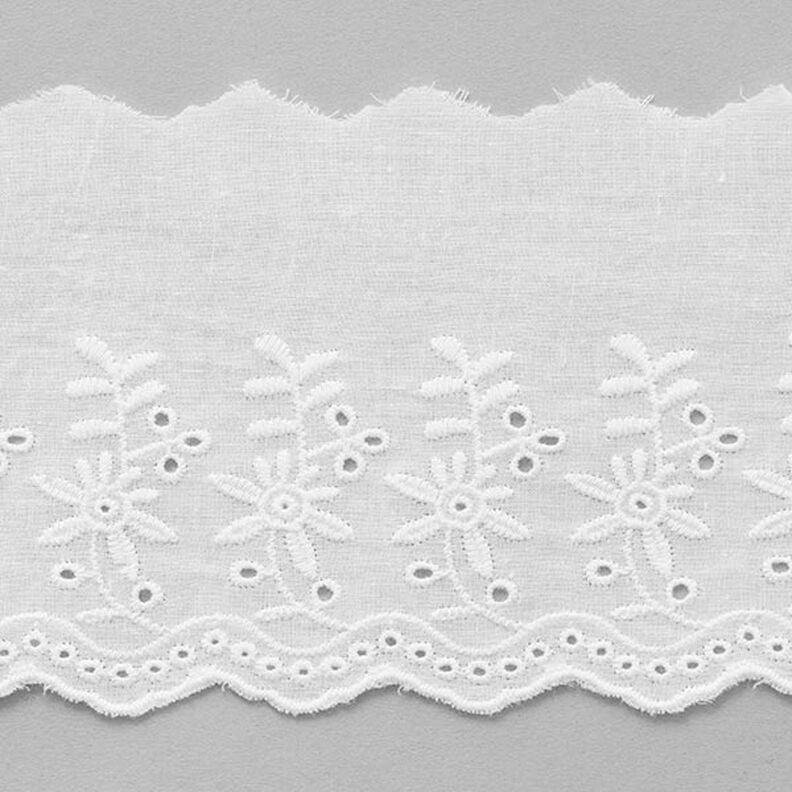 Scalloped Floral Lace Trim [ 9 cm ] – white,  image number 1