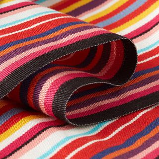Outdoor Deckchair fabric Longitudinal stripes, 44 cm – red, 