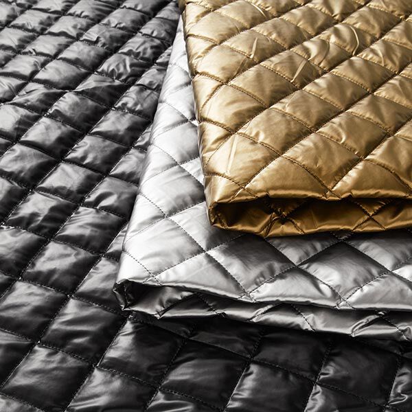 Diamond Quilted Fabric – antique gold,  image number 5