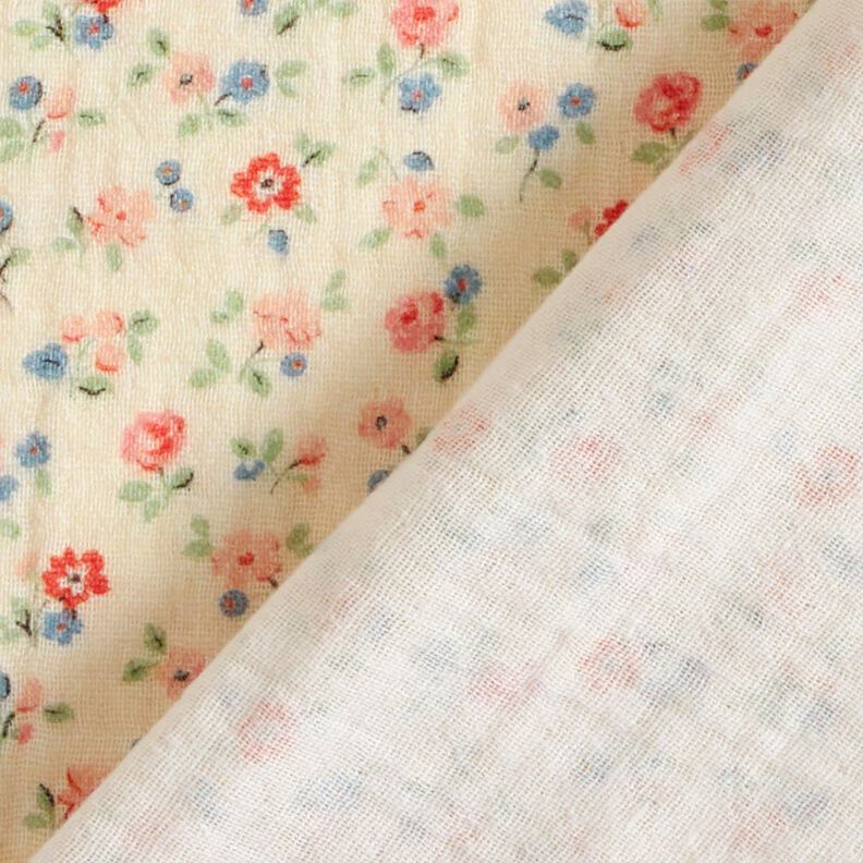 Double Gauze/Muslin romantic flowers | Poppy Fabrics – light beige,  image number 4