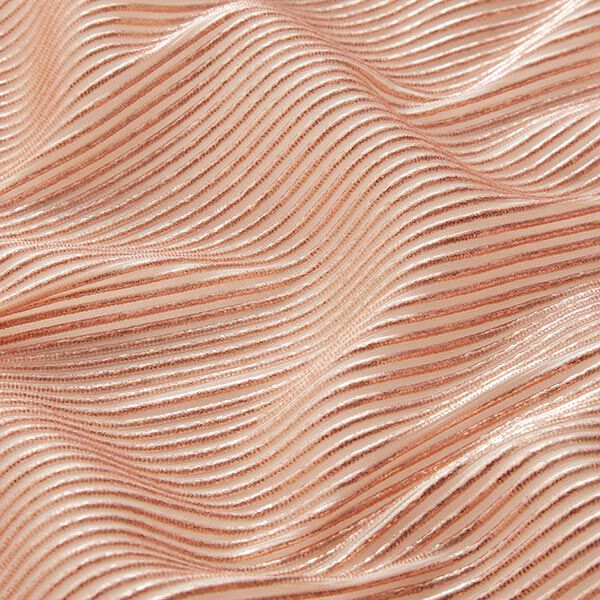 Organza Lurex Streifen – salmon/rose gold,  image number 2