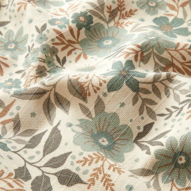 Decorative fabric, half Panama, Flower Meadow – reed/natural, image number 2