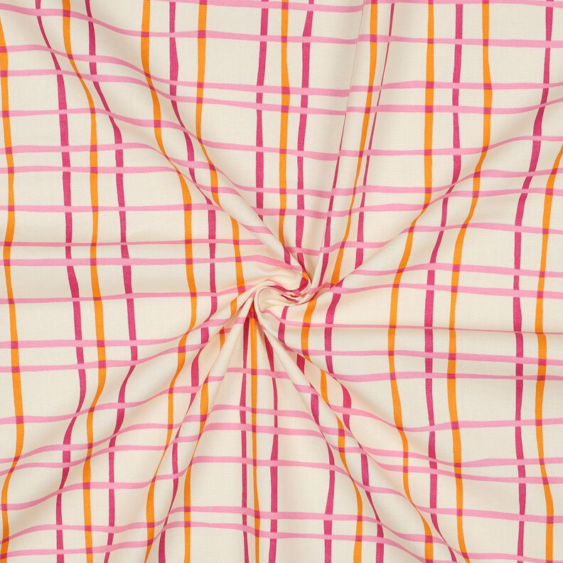 Cotton Poplin wavy check| Poppy Fabrics – cream/pink,  image number 3