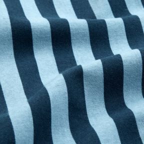 Cotton Jersey Block Stripes &ndash; indigo/light blue, 