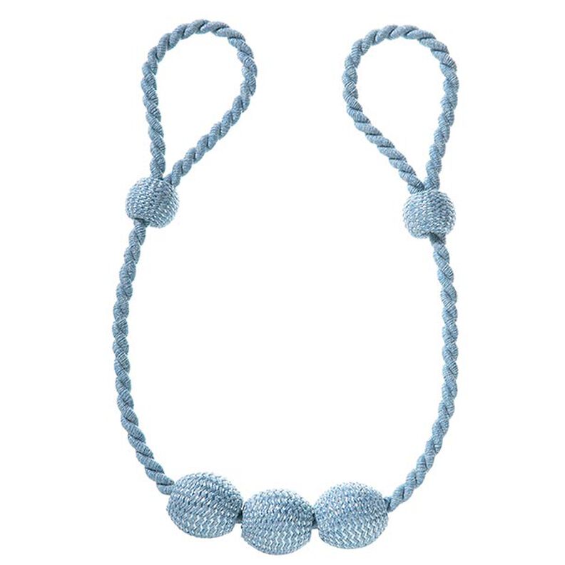 Decorative Ball Tiebacks, adjustable length – light blue | Gerster,  image number 1