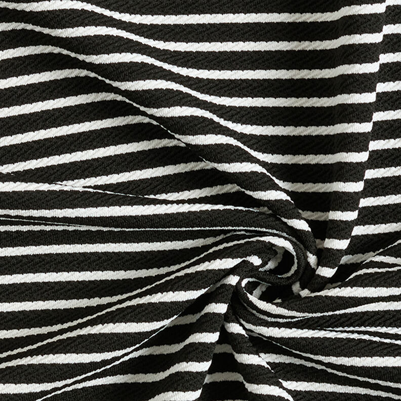 Horizontal Stripes Jacquard Jersey – black/white,  image number 3