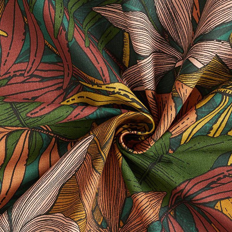 Decor Fabric Half Panama jungle – dark green,  image number 3